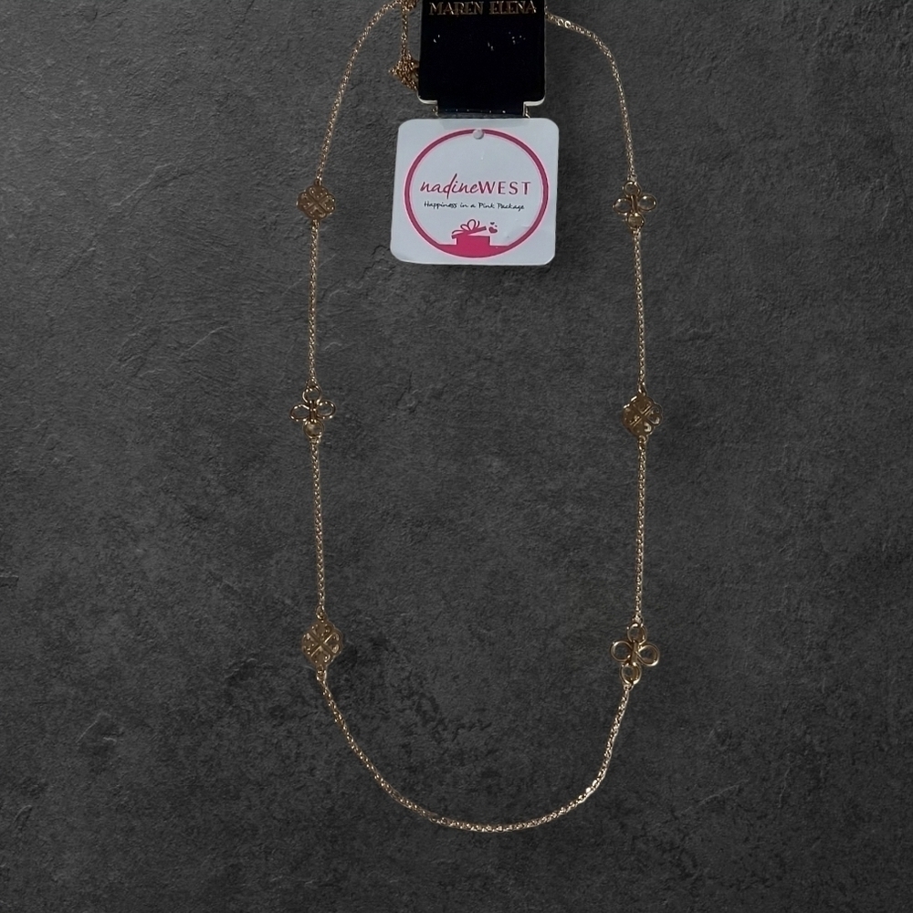 NWT Maren Elana For nadineWest Gold Layering Necklace ~40"